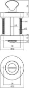 Intersteel Rozet met toilet-/badkamersluiting Ø52x10mm antracietgrijs