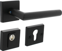 Intersteel Set achterdeurbeslag vierkant SKG*** met kerntrekbeveiliging rvs zwart