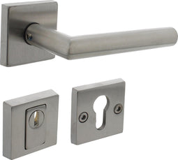 Intersteel Set achterdeurbeslag vierkant SKG*** met kerntrekbeveiliging rvs geborsteld