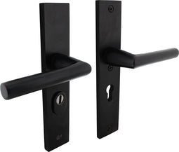 Intersteel Veiligheidsbeslag met kerntrekbeveiliging SKG*** profielcilinder 55 mm rechthoekig achterdeurbeslag zwart