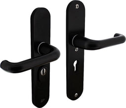 Intersteel Veiligheidsbeslag SKG*** kruk/kruk profielcilinder 55 mm met kerntrekbeveiliging aluminium zwart