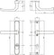 Intersteel Veiligheidsbeslag smal SKG*** kruk/kruk profielcilinder 92 mm met kerntrekbeveiliging aluminium