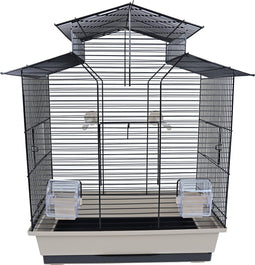 Interzoo Vogelkooi - L51xB30xH60,5cm - Complete vogelkooi - Vogelkooien - Vogelkooien voor binnen - Vogel kooi - Zwart / Beige