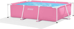 Intex Metal Rectangular Frame opbouwzwembad - rechthoekig - roze L220xB150xH60cm