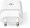 Nedis WCHAM212AWT - USB-wandlader - Inclusief USB-A-naar-micro-USB-kabel 1 meter - Wit