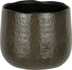 J-Line bloempot Patroon - keramiek - donkergrijs - medium - Ø 22 cm