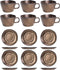 GLAMOMAX'S Choice - C&T Copernico Kop en Schotel Set - Koffieset - 6 + 6 Koffiekop&Schotel - Koper - Bruin - Vaatwasserbestendig