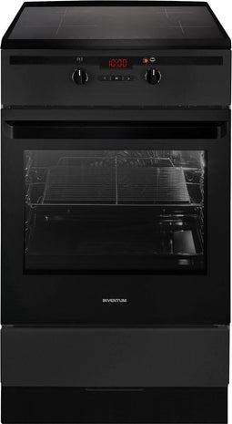 Inventum VFI5042ZWA - Vrijstaand inductie fornuis - Elektrische oven - 4 kookzones - 50 cm - 65 liter - Zwart