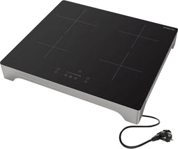 Inventum VKI6010ZIL - Vrijstaande inductie kookplaat - 4 kookzones - 1-fase plug en play - Zilver/Zwart