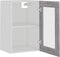 vidaXL - Wandkast - Lyon - 40x31x60 - cm - glas - en - bewerkt - hout - grijs - sonoma - eiken