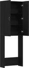 vidaXL - Wasmachinekast - 64x25,5x190 - cm - zwart - eikenkleur
