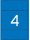 Stickers/Etiketten Apli Blauw 190 X 61 Mm