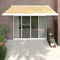 vidaXL - Uittrekbare luifel - 3 x 2,5 m - Geel en wit - Aluminium en polyester