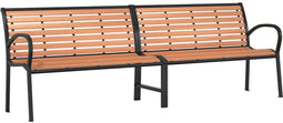 vidaXL - Tuinbank - 231 - cm - hout - en - gepoedercoat - staal - bruin