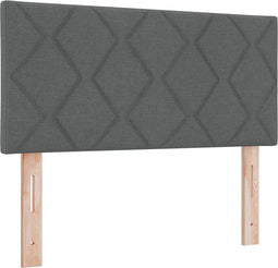 vidaXL - Hoofdbord - Diamant - Blokken - Ontwerp - Donkergrijs - 100 - cm - Stof