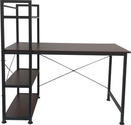VDD Industrial Vintage Design - Bureau computertafel - 3 opbergplanken - bruin zwart