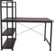 VDD Industrial Vintage Design - Bureau computertafel - 3 opbergplanken - bruin zwart