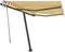 vidaXL - Luifel - handmatig - uittrekbaar - met - LED - 300x250 - cm - geel - en - wit
