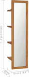 vidaXL - Wandspiegel - met - schappen - 30x30x120 - cm - massief - teakhout