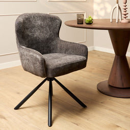 StarFurn Eetkamerstoel Hanna Charcoal Bruin met Armleuning