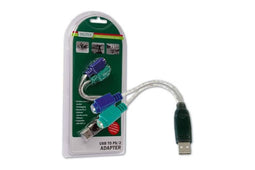 Digitus DA-70118 - USB - PS/2 Adapter - 1x USB-A 2.0 naar 2x PS/2 (10 cm)