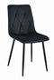 Set van 4 Eetkamerstoelen LIBRA Zwart – Zwarte Metalen Poten, Modern Velvet Bekleding, Ergonomisch Design, Max. 120 kg