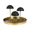 ALONG 3 - Mini Tafellampen - Zwart / Messing met Tray