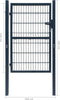 vidaXL - Poort - dubbelstaafmat - (enkel) - 106x190 - cm - antracietgrijs