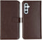 Selencia Galaxy A54 (5G) - Echt Lederen Bookcase - 3 Pashouders - Bruin