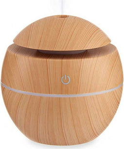 Aromaverstuiver bevochtiger met meerkleurige LED Bruin Plastic (130 ml) (10 x 10 x 10 cm)