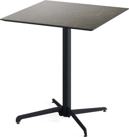 X Cross Terrastafel Zwart Frame + Midnight Marble HPL 70x70 cm - Essentials 110031677 - Horeca & Professioneel