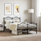 vidaXL - Bedframe - met - hoofd- - en - voeteneinde metaal - zwart - 120x190 - cm