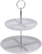 Excellent Houseware etagere met 2 lagen - wit - porselein - H24 cm