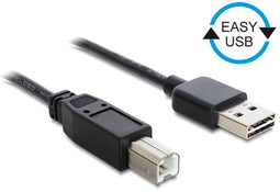 Delock 3m USB 2.0 A - B m/m - Zwart
