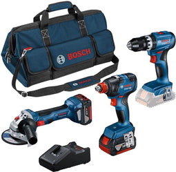 Bosch Blauw 3-delige 18v Combokit GSB 18V-45 + GDX 18V-200 + GWS 18V-7 + 2x5.0Ah - 0615990N31