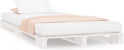 vidaXL - Palletbed - massief - grenenhout - wit - 90x200 - cm