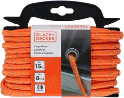 BLACK+DECKER Spanband 15 Meter - Sjorband - Reflecterende Delen - Oranje/Zwart