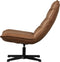 WOOOD Nika Draaifauteuil - Leerlook - Cognac - 92x65x92