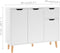 vidaXL - Dressoir - 90x30x72 - cm - bewerkt - hout - wit