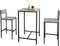Sobuy OGT10-N - Bartafelset - 1 tafel en 2 stoelen - Grijs - 60x60x97 cm (2 stuks)