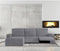 Hoes voor chaise longue met korte armleuning links Eysa JAZ Grijs 120 x 120 x 360 cm