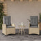vidaXL - Tuinstoelen - 2 - st - verstelbaar - kussens - poly - rattan - gemengd - beige