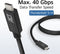ACT AC7451 - USB-C Kabel - USB4 40Gbps C Male - C Male 0,8 meter Zwart
