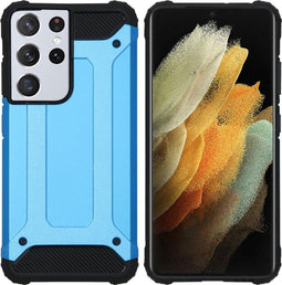 iMoshion Hoesje Geschikt voor Samsung Galaxy S21 Ultra Hoesje - iMoshion Rugged Xtreme Backcover - Lichtblauw