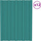 vidaXL - Dakpanelen - 12 - st - 60x45 - cm - gegalvaniseerd - staal - groen