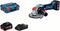 Bosch Professional GWX 18V-8 Accu haakse slijpmachine - Met 2x 18 V accu en lader