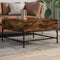 vidaXL - Salontafel - 80x80x45 - cm - bewerkt - hout - en - metaal - gerookt - eiken