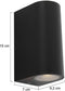 Steinhauer 1496ZW - Wandlamp Modern - Hoogte 15cm - Zwart - Metaal