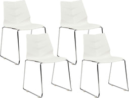 HARTLEY - Eetkamerstoel set van 4 - Wit - Plastic