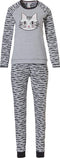 Rebelle Pyjamaset - Lange mouwen - Poezenhoofd - Grijs